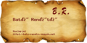 Bató Renátó névjegykártya